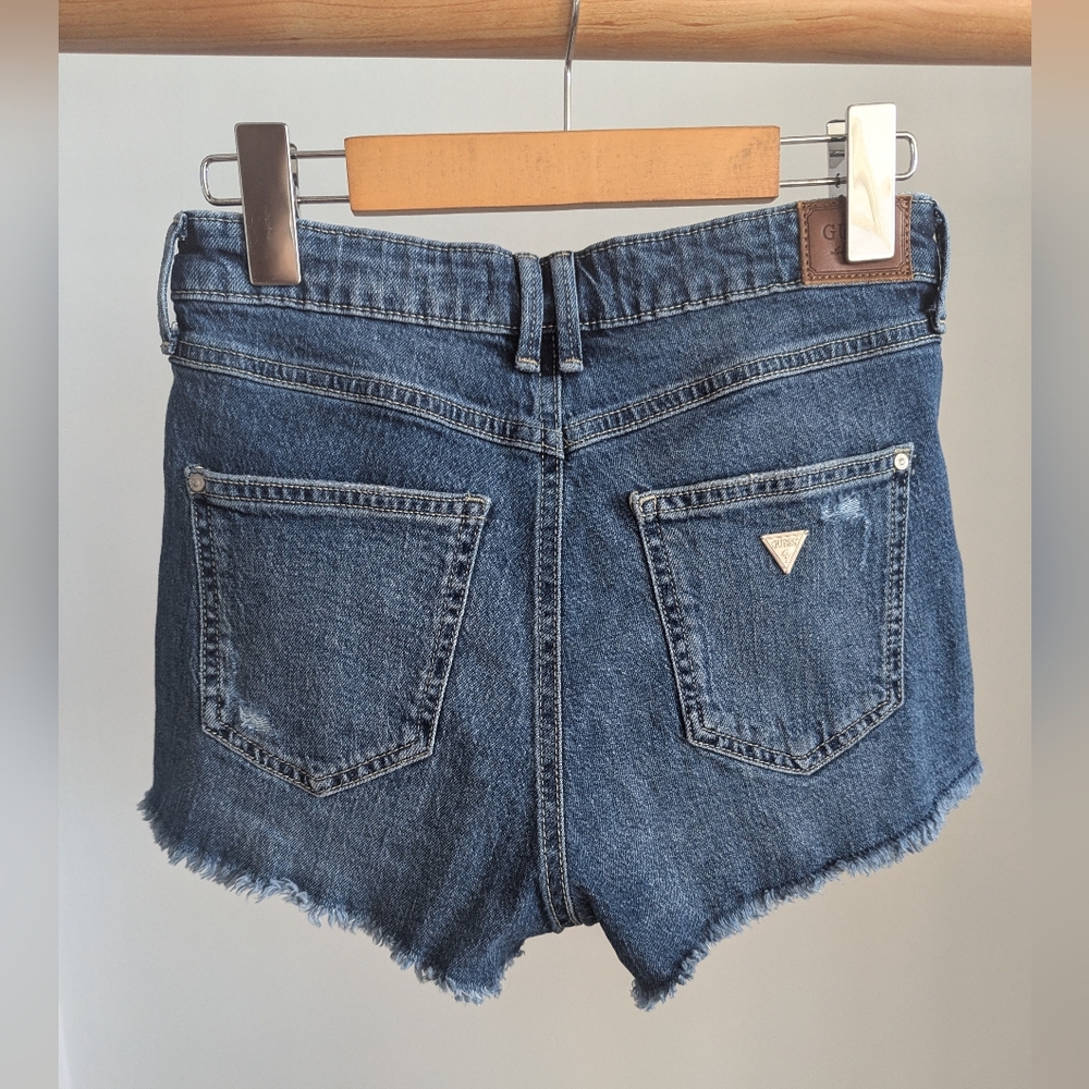 Guess Distressed Blue Jean Shorts - Picture 2 of 4